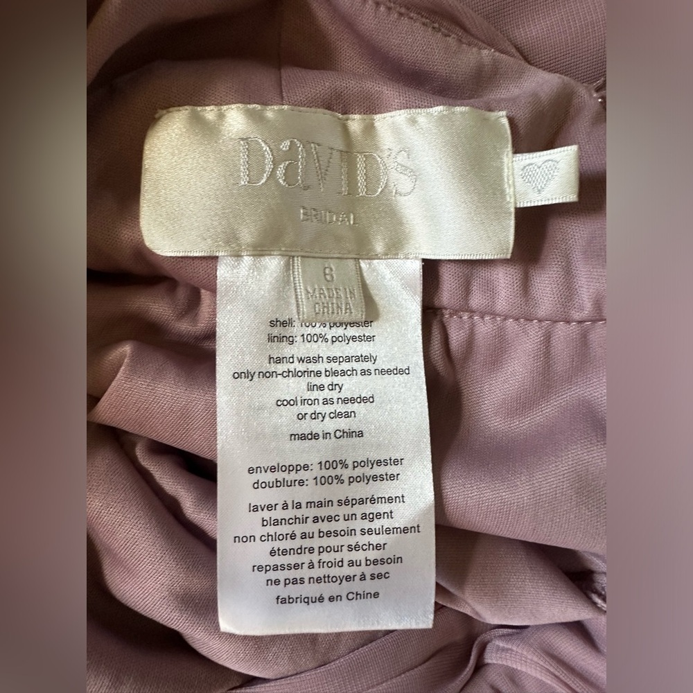 David's Bridal Mauve Ruched Halter Dress- size 6 - Picture 5 of 5